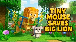 Маленькая мышка спасает большого льва 🐭🦁 | Детская история по Minecraft