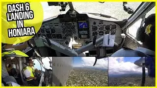 Captain Jerry performing PERFECT SPOT-ON Dash 6 Landing in Honiara! [AirClips]