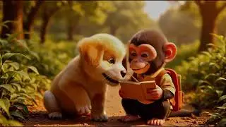 Dog aur Monkey Ki Pyari Kahani | Jungle School Love Story | Emotional Story