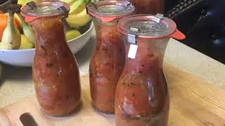 Homemade Tomato Sauce| Using 1/2 Liter Weck Juice & Cylindrical Jars| Winter Canning| February 2022