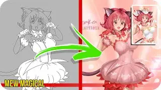 Mew Magical - Steps Digital Painting Tutorial