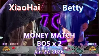 SF6⚡XiaoHai (M.Bison) vs Betty (Juri) Money Match BO5x2⚡High Level Gameplay