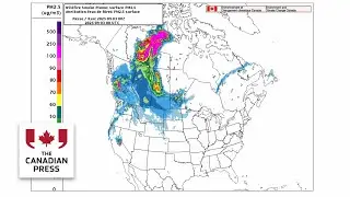 Map shows wildfire smoke intensifying over the Prairies and British Columbia this week
