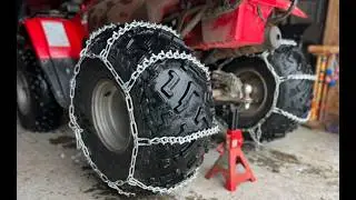 How to Install Tire Chains on the HONDA ATV 2x4 for Snow and the winter