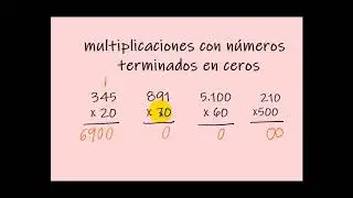 MULTIPLICACION CON N&Uacute;MEROS SEGUIDOS DE CERO
