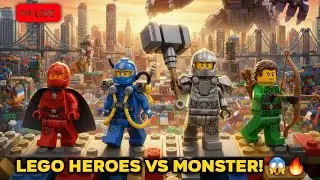 LEGO HEROES vs MONSTER! 😱🔥 Epic Sky Castle Battle #LEGO #LEGOSuperheroes #LEGOMarvel