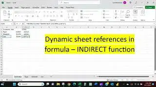 Dynamic References to Tab Names -- INDIRECT function