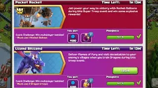 How to Complete Pocket Rocket, Lizard Blizzard & Tiny & Shiny Event in Clash of Clans