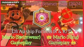 DS Airship Fortress (R & R/T): Mario (Swimwear) & Mario (King) Gameplay  |  Mario Kart Tour