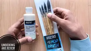 Brustro Mop Brush and Masking fluid