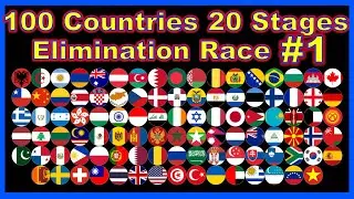 100 countries 20 stages elimination race #1 | Marble Factory 2nd