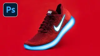 NEON GLOWING Sneakers Photo Effect | Photoshop Tutorial