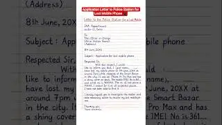 Application Letter to Police Station for Lost Mobile Phone 📱 | Handwritten Format