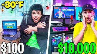 Brothers Play Fortnite At $100 VS $10,000 Gaming Setup Challenge!