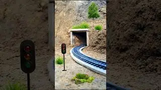 Dangerous Tunnel Ahead! Mini Train Faces a Risky Curve 🚂⚠️