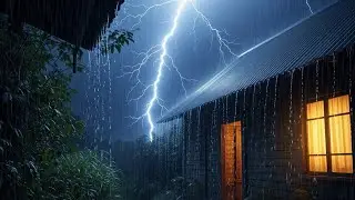 Heavy Rain on Cabin Roof 🌧️ Sleep Fast with Thunderstorm Sounds for Relaxation #43