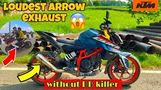 KTM Duke with Arrow Exhaust 🔥 | Loudest Sound Without DB Killer 😱