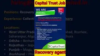 Capital Trust Microfinance Job // recruitment 2025 // Recovery Officer #job #recovery #viralvideo