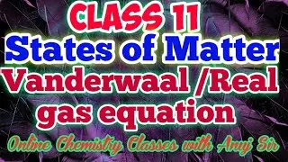 vanderwaal gas equation real gas equation