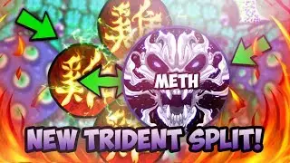 Agar.io - *NEW* TRIDENT SPLIT! INSANE DOUBLE RAPTOR & *NEW* FAKE DOUBLE CANNON POPSPLIT!