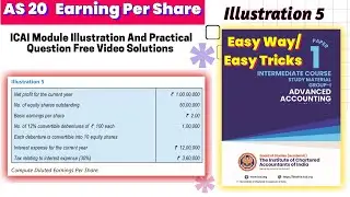 Illustration 5 |ICAI latest Module CA Inter AS 20 EPS |Earning Per Share|New Scheme Advance Account