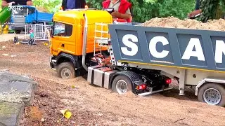 GREAT RC TRUCK STUCKING IN SAND / RC TRACTOR TRUCKS AND TIPPER TRUCKS / RC TRUCK ACTION MOMENTS