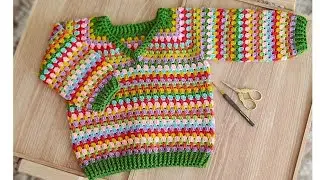 EASY CROCHET  ÖRGÜ V YAKA KAZAK YAPIMI ❤️✅ TIĞ İŞİ ÖRGÜ KAZAK ❤️ V YAKA KOLAY NASIL ÖRÜLÜR ✅