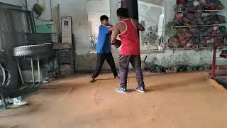 Farhath kit bag practice with coach anil boxer training call 9989791988 DMBC boxing Indira pryadarsh