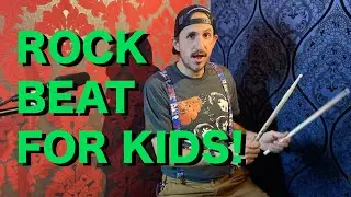 Drum Set Lessons for Kids - How to Play a Basic Rock Beat