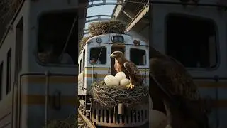 Eagle 🥹 Make Nest On Local Train #train #metro #eagles #shorts