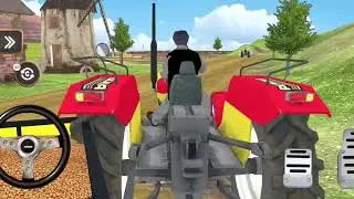 Tractor 🚜 trolly #viral game  wheat 🌾 transport easy and farmering video's public 🚜👏🧺🧺🛣️