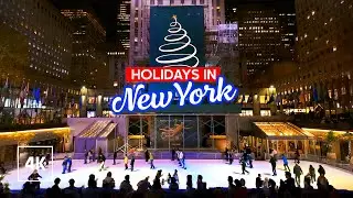 2025 Christmas Decorations in NEW YORK - Evening Walking Tour 4K