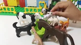 Build a Farm House, Building Block Toys, Pretend Play With Lego Duplo, Farm Animals