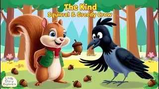 The Kind Squirrel and the Greedy Crow | A Heartwarming Moral Story for Kids | Little Story Explorers