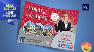 Photoshop Tutorial -  Design Real Estate Postcard Template - Adobe Tutorial