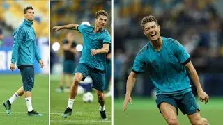 Cristiano Ronaldo last training before match vs Liverpool in Kiev