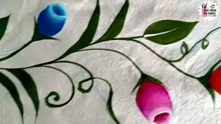 Baby Pillow cover painting for beginners #artsworkonfabric #fabricpainting #clothpainting #art#paint