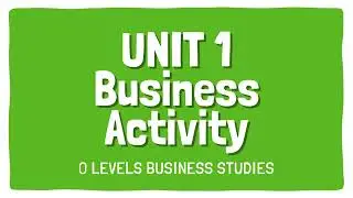 Business Activity | Topic 1 | Section 1 | O Levels Business 7115 | Subjectics