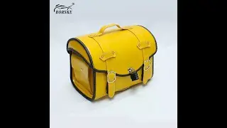 BORSKE Motorcycle Scooter Waterproof Rear Waterproof Leather Scooter Motor Tour Tail Pannier Bag