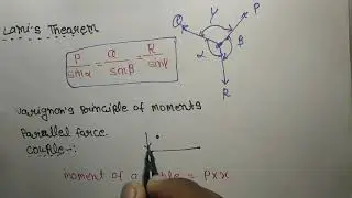 Engineering Mechanics Lami Theorem, Varignon's Principle,Centre of gravity,moment of Inertia in engl
