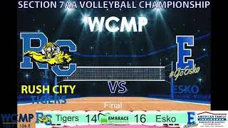 Section 7AA Volleyball Championship: Rush City vs Esko