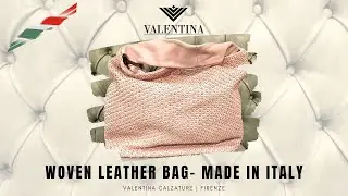 Woven leather bag, made in Italy