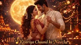 🌙 “Kesariya Chaand ke Neeche” 🌙