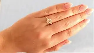 14K Solid Gold Lab Diamond Engagement Ring, Vintage Hexagon Cut Lab Diamond Ring
