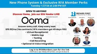 Join to Learn about Ooma- The Virtual Phone System: 1/27/26 2:00PM EST