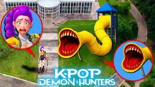 DRONE FOUND SLIDE EATER EATS KPOP DEMON HUNTERS RUMI ON CAMERA AT 3 AM!