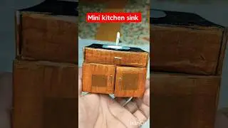 Miniature kitchen sink tutorial with cardboard #shorts #ytshorts #cardboard #handmade #craft #viral