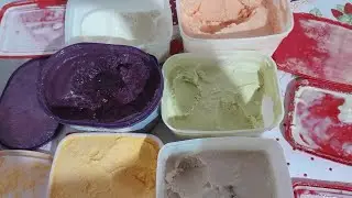 Making homemade ice cream in 6 flavors