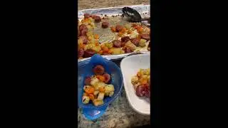 Weeknight Easy Sheet Pan Meal - Fridge Clean Out - Kielbasa and Veggies