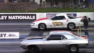 Turbo 1969 Camaro Stick Shift vs Turbo 4th Gen Camaro Stick Shift 1/4 Mile Drag Race